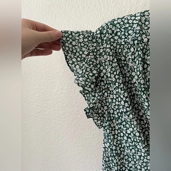 Veronica Beard Silk Marla Floral Ruffle Mini Dress in Green Women’s Size 0 - Picture 6 of 16